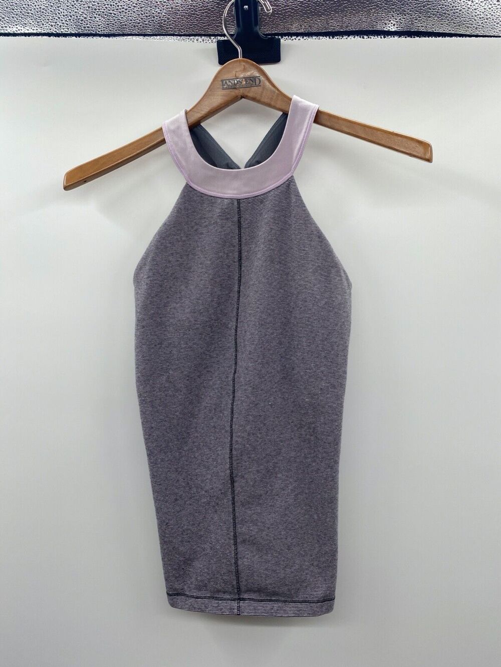 Lululemon Wild Tank Top Womens 4 Gray Open Back Leopard Built In Bra Crossback